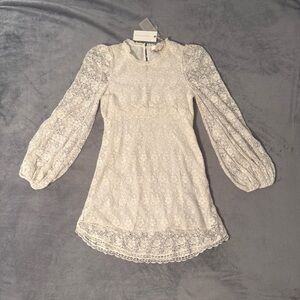 LoveShackFancy Leira White Lace Dress